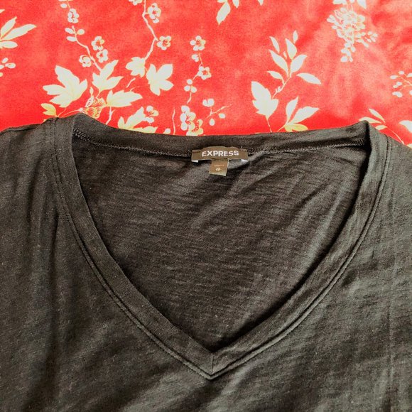 Super Flattering Marled Black Ruched Tunic Tee XS - Picture 8 of 16